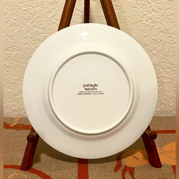 Gold Buffett Royal Gallery Plates. Set Of 4 Tea Cups W/ Gold & 4 Green W/ Gold - Picture 6 of 13